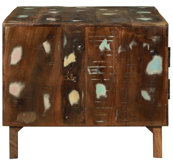 Dohányzóasztal Többszínű 80x54x45 cm Tömör fa újrahasznosított