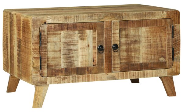 Dohányzóasztal 80x54x45 cm Tömör fa Durva mangó