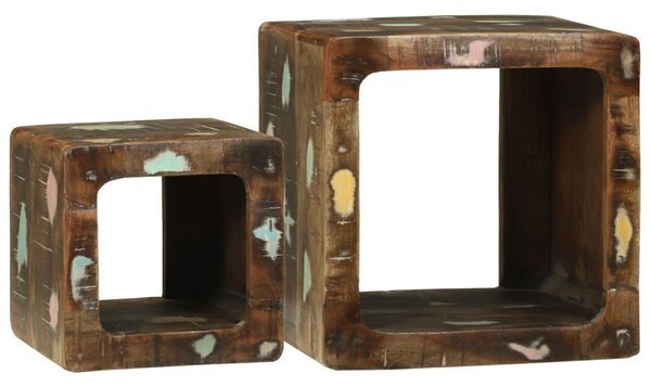 TV Egység 36x36x30 cm Tömör Fa Újrahasznosított
