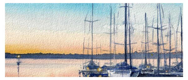 Kép - Csónakázás, akvárium (120x50 cm)