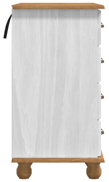 Íróasztal ASKIM" Fiókokkal Fehér 95x40x75 cm Tömbfa Fenyő"