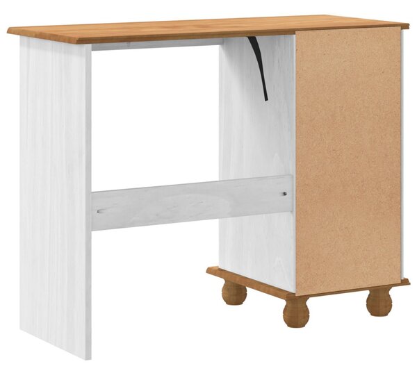 Íróasztal ASKIM" Fiókokkal Fehér 95x40x75 cm Tömbfa Fenyő"