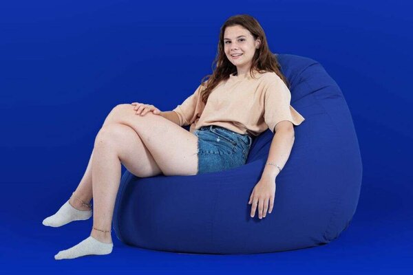 Babzsákfotel - Kék - XXL - Szövet