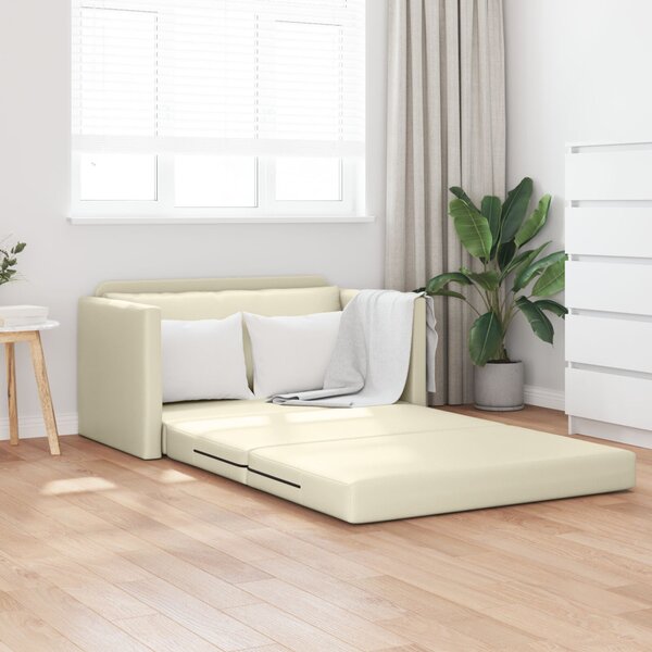 VidaXL Kanapéágy 110cm Krém Mübőr
