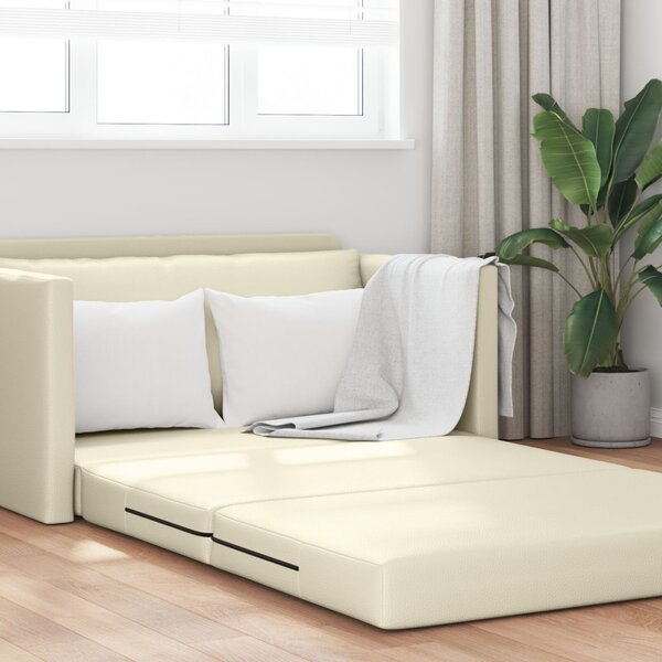 VidaXL Kanapéágy 110cm Krém Mübőr