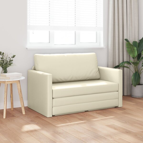 VidaXL Kanapéágy 110cm Krém Mübőr
