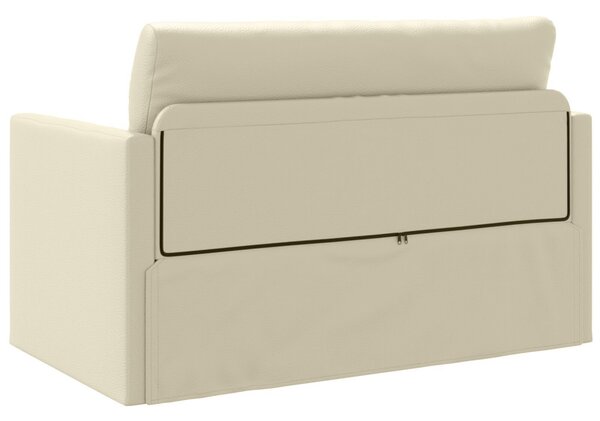 VidaXL Kanapéágy 110cm Krém Mübőr