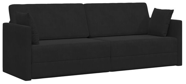 Padlókanapé-ágy Fekete 213 x 70 x 77 cm Bársony