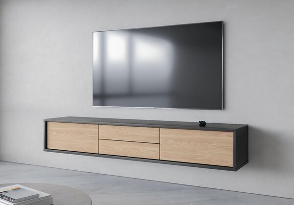 TV asztal Fiora 39 (antracit + olajozott tölgy)