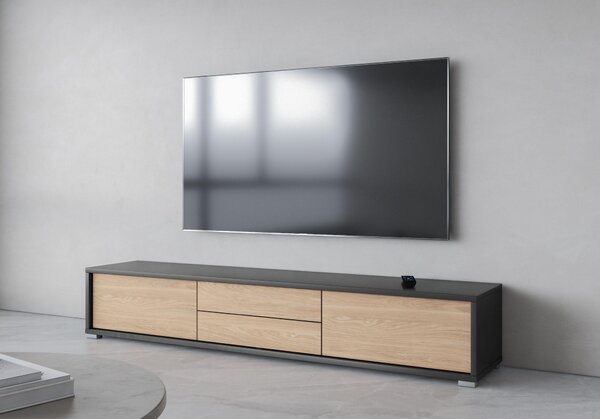 TV asztal Fiora 39 (antracit + olajozott tölgy)