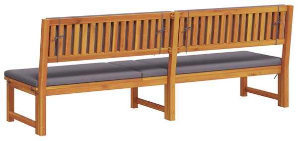 Napozó párnával Olaj Természetes 200 x 57 x 75 cm Tömör akácfa