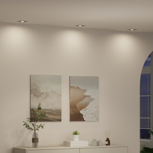 Beépített Spotlámpák 12 db Négyzet GU10 Ezüst 91x91 mm
