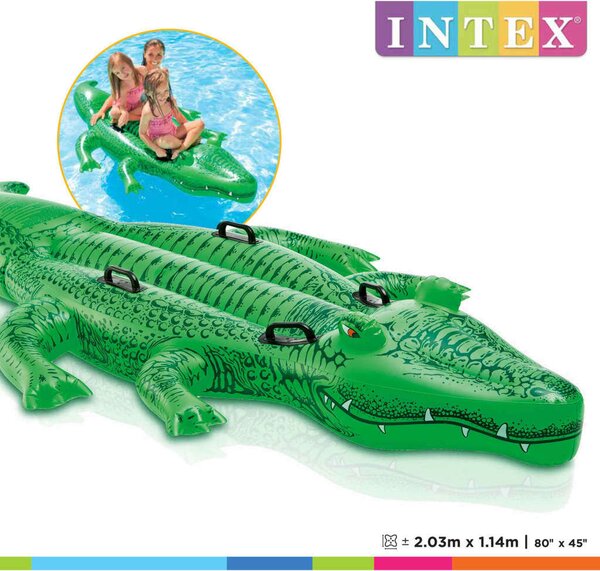 Óriás krokodil lovaglómatrac kapaszkodóval - Intex