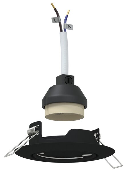 Beépített Spotlámpák 6 db Kör GU10 Fekete Ø90 mm Acél