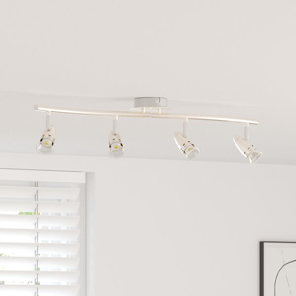 Mennyezeti spotlámpa fényszórókkal Nikkel 61 x 10 x 12,5 cm Fém