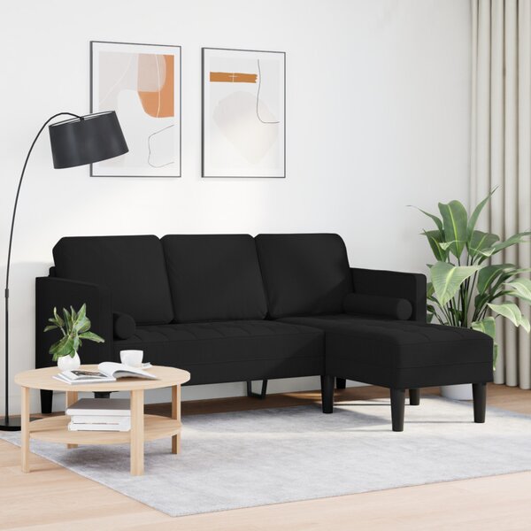 Kanapé Szett Fekete 173 x 131 x 67 cm Poliészter