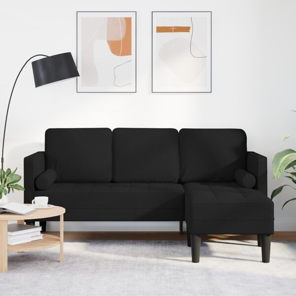 Kanapé Szett Fekete 173 x 131 x 67 cm Poliészter