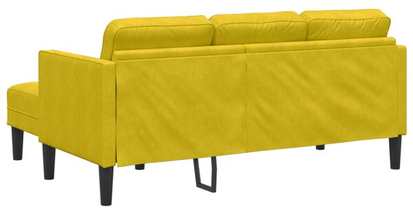 L-alakú Kanapé Sárga 173x131x67 cm Bársony