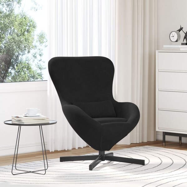 VidaXL Tojásfotel Fekete 63 x 73 x 90 cm Bársony