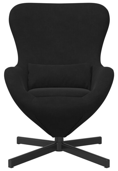 VidaXL Tojásfotel Fekete 63 x 73 x 90 cm Bársony