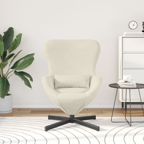 VidaXL Tojásfotel Krém 63 x 73 x 90 cm Bársony