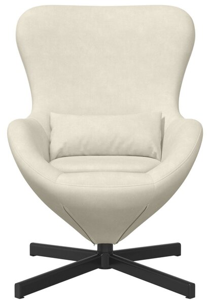 VidaXL Tojásfotel Krém 63 x 73 x 90 cm Bársony