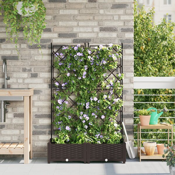 Kerti cserép 2 db Barna 80 x 40 x 125,5 cm PP