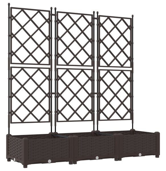 Kerti cserép 3 db Barna 120 x 40 x 125,5 cm PP
