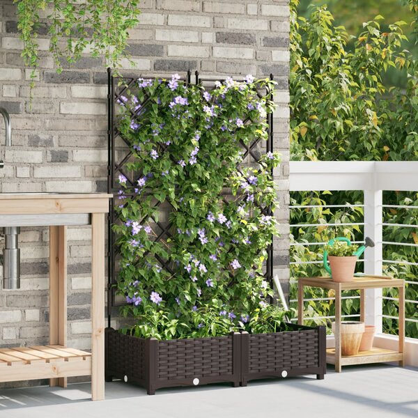 Kerti cserép 2 db Barna 80 x 40 x 125,5 cm PP