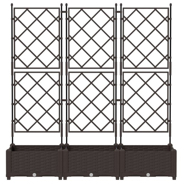 Kerti cserép 3 db Barna 120 x 40 x 125,5 cm PP