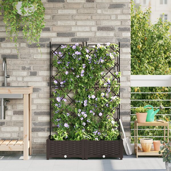 Kerti cserép 2 db Barna 80 x 40 x 125,5 cm PP