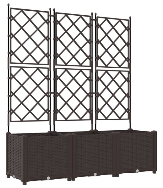 Kertvirágcserép rácsos 3 db Barna 120x40x143 cm