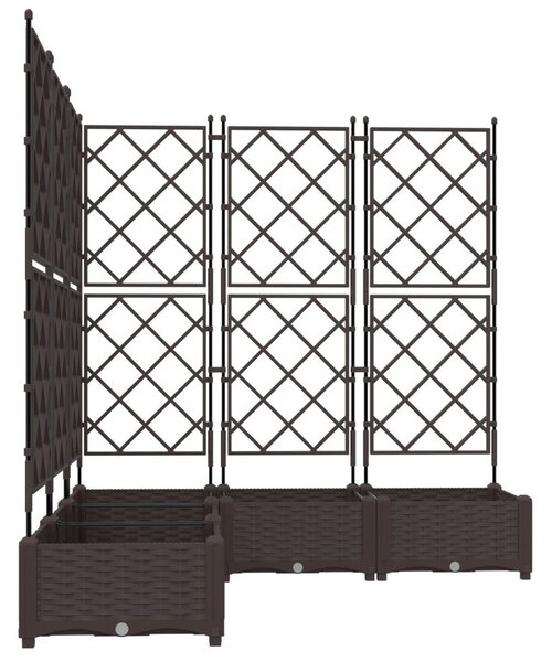 Kerti Virágágyás Trellis-szel 5 db Barna 120x120x125,5 cm