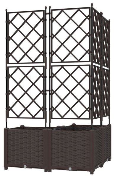 Kerti cserép 3 db Barna 80 x 80 x 143 cm PP