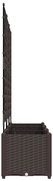 Kertvirágcserép rácsos 3 db Barna 120x40x143 cm