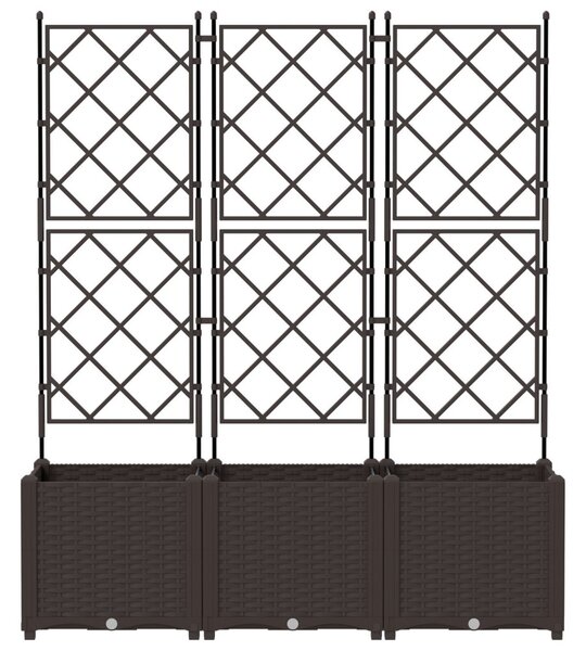 Kertvirágcserép rácsos 3 db Barna 120x40x143 cm