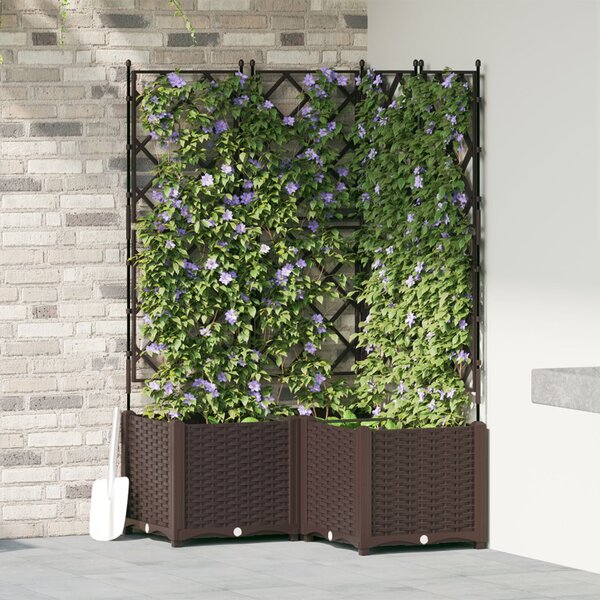 Kerti cserép 3 db Barna 80 x 80 x 143 cm PP