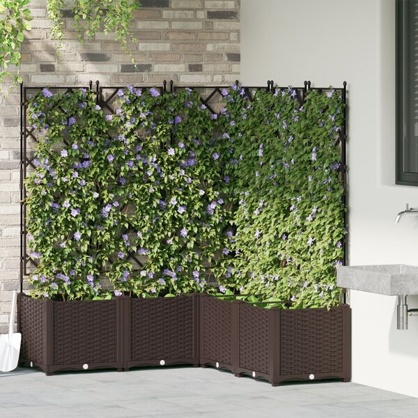 Kerti cserép 5 pcs Barna 120 x 120 x 143 cm Acél