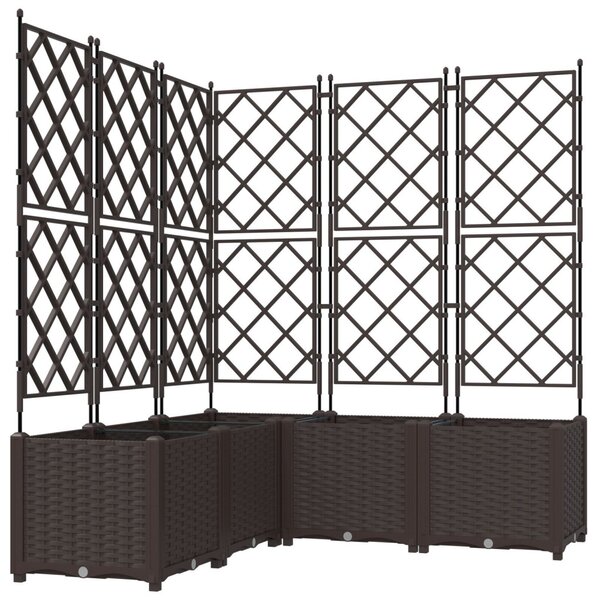 Kerti cserép 5 pcs Barna 120 x 120 x 143 cm Acél