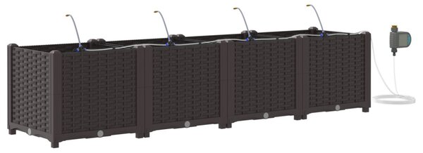 VidaXL Kerti cserép 4 pcs Barna 160 x 40 x 37,5 cm Műanyag