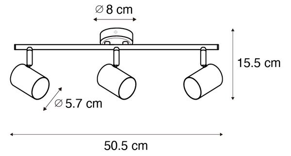 Modern spotlámpa bronz dönthető 3-lámpás - Jeana