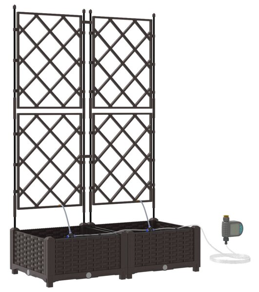 VidaXL Kerti cserép 2 pcs Barna 80 x 40 x 126 cm Műanyag