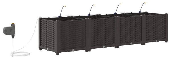 VidaXL Kerti cserép 4 pcs Barna 160 x 40 x 37,5 cm Műanyag