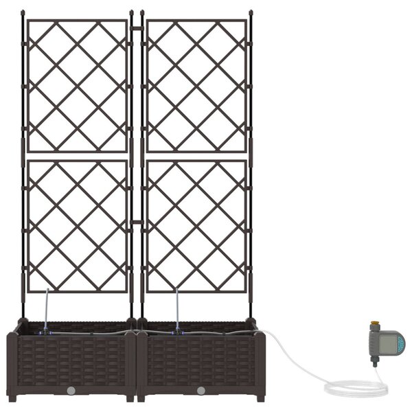 VidaXL Kerti cserép 2 pcs Barna 80 x 40 x 126 cm Műanyag