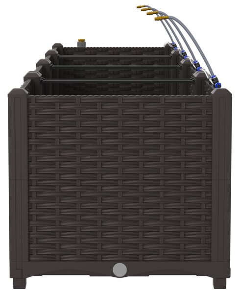 VidaXL Kerti cserép 4 pcs Barna 160 x 40 x 37,5 cm Műanyag