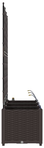 VidaXL Kerti cserép 3 pcs Barna 120 x 40 x 142 cm Műanyag