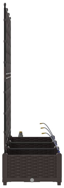 VidaXL Kerti cserép 3 pcs Barna 120 x 40 x 126 cm Műanyag