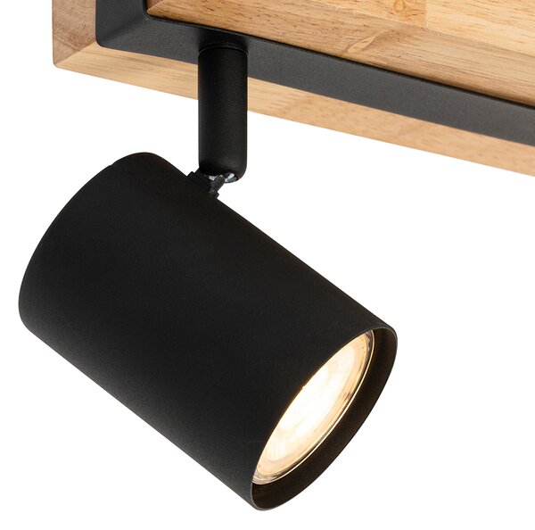 Okos mennyezeti spotlámpa fekete fa 2-lámpás állítható Wifi GU10 50mm - Jeana