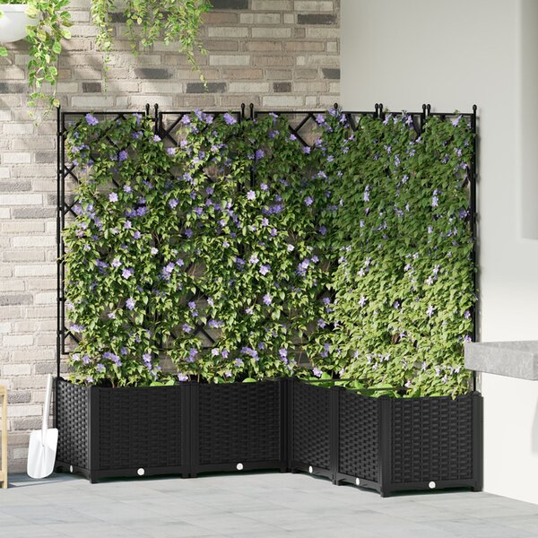 Kerti cserép 5 db Fekete 120 x 120 x 143 cm PP
