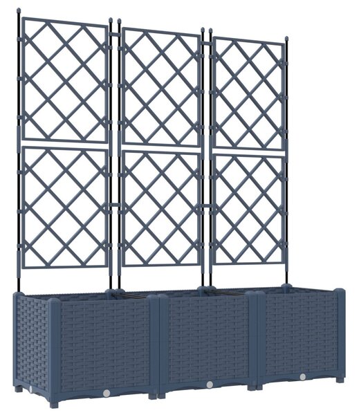 Kerti cserép 3 db Szürke 120 x 40 x 143 cm PP